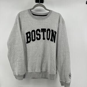 New York Popular Boston MA Embroidered Crewneck Sweatshirt Adult S Gray Black